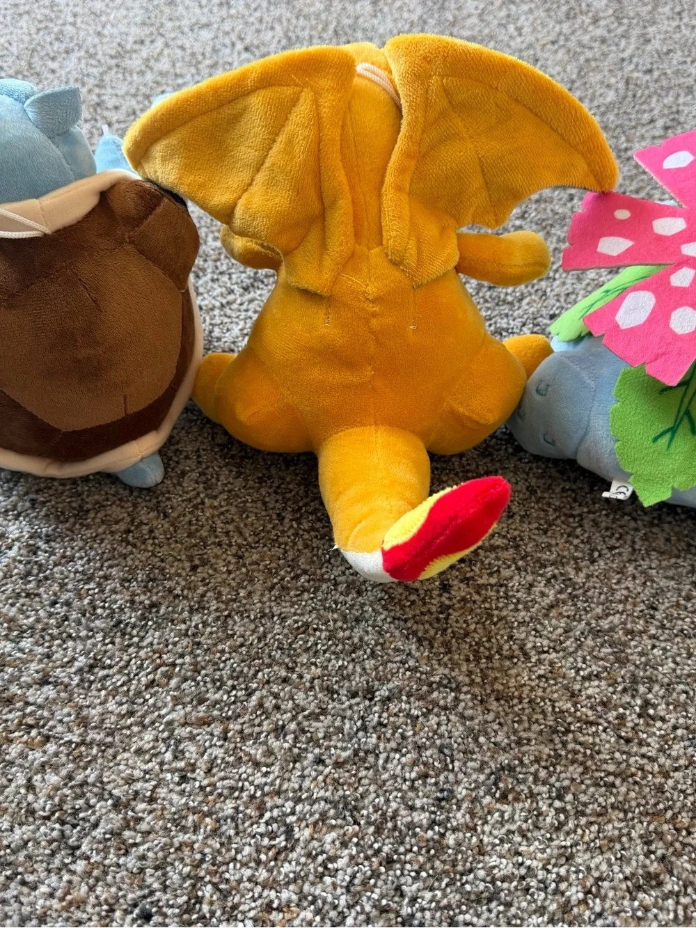 Pokemon Blastoise Charizard Venusaur Plush Lot 3 Suction Cup Window Hanging